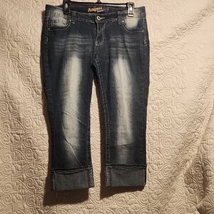 Angels Women's Dark Blue Cropped Jeans